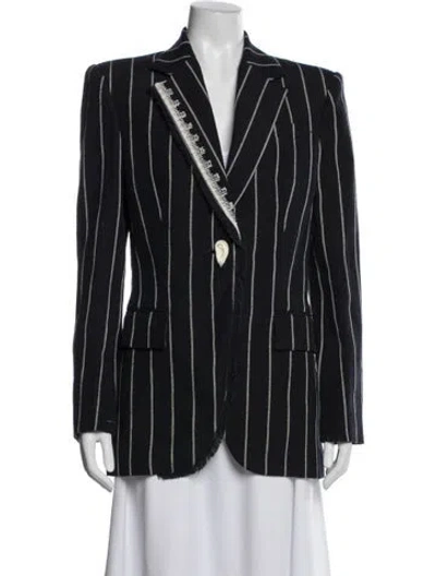 Pre-owned Schiaparelli 2024 Virgin Wool Blazer In Blue