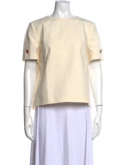 Pre-owned Schiaparelli 2025 Crew Neck Top In Neutrals