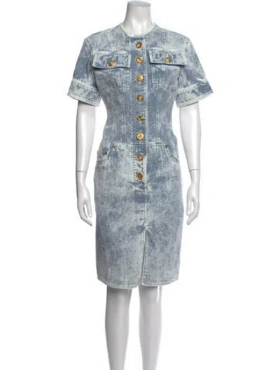 Pre-owned Schiaparelli 2025 Knee-length Dress In Blue