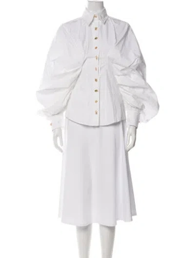 Pre-owned Schiaparelli 2025 Long Sleeve Blouse In White