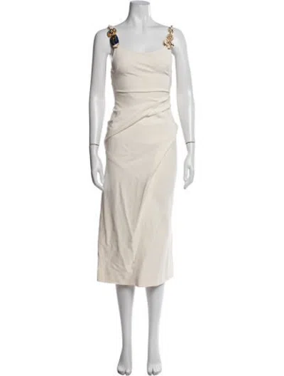 Pre-owned Schiaparelli 2025 Midi Length Dress In Neutrals