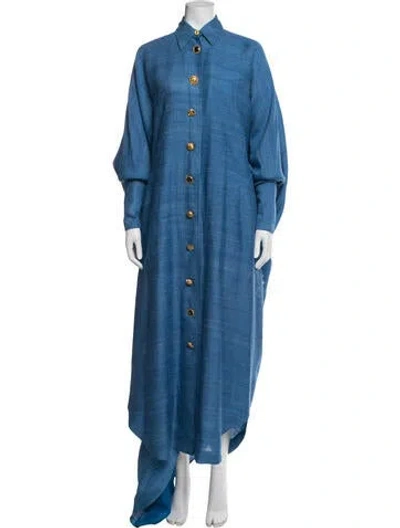 Pre-owned Schiaparelli 2025 Silk Dress Set In Blue