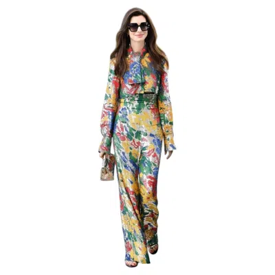 Pre-owned Schiaparelli , 21 Place Vendôme Paris, Floral Sequin Ensemble, S/s 2022 In Brown