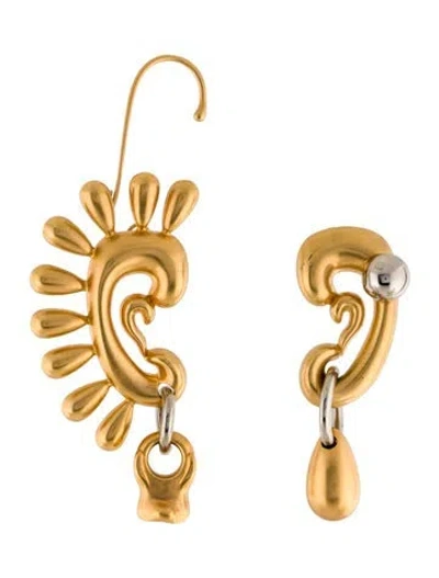 Pre-owned Schiaparelli Asymmetrical Modernist Earclips Earrings In Multicolor