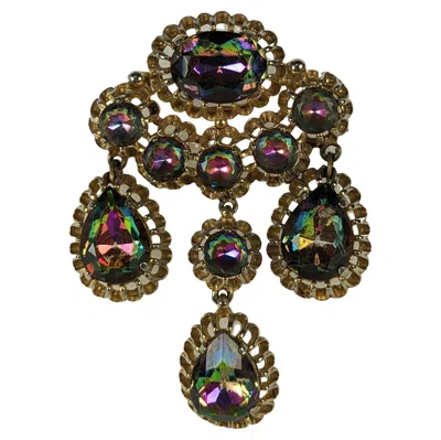 Pre-owned Schiaparelli Aurora Georgian Swag Brooch In Multi