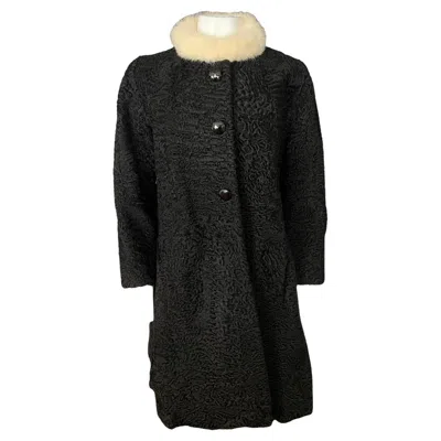 Pre-owned Schiaparelli Black And White Fur Coat