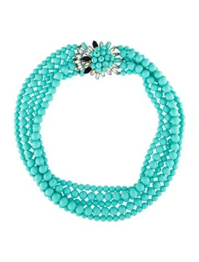 Pre-owned Schiaparelli Crystal & Bead Multistrand Necklace, 16"