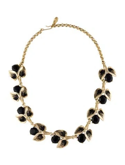 Pre-owned Schiaparelli Crystal & Enamel Collar Necklace, 16.75" In Black