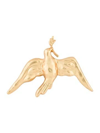 Pre-owned Schiaparelli Dove Brooch In Multi