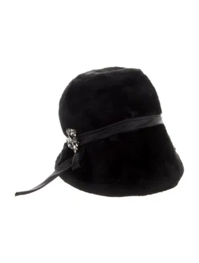 Pre-owned Schiaparelli Embellished Bucket Hat In Black
