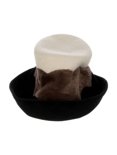 Pre-owned Schiaparelli Felt Colorblock Bucket Hat