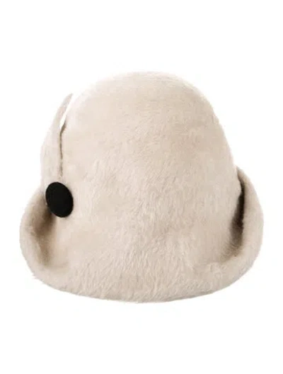 Pre-owned Schiaparelli Felt Fur Hat In Black/neutrals