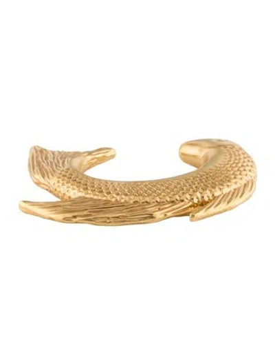 Pre-owned Schiaparelli Fish Cuff Bracelet, 6.25" In Multi