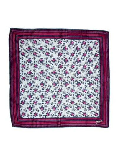 Pre-owned Schiaparelli Floral Print Scarf In Blue