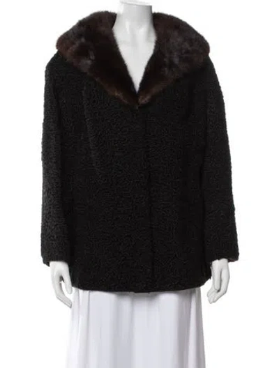 Pre-owned Schiaparelli Fur Fur Jacket In Black