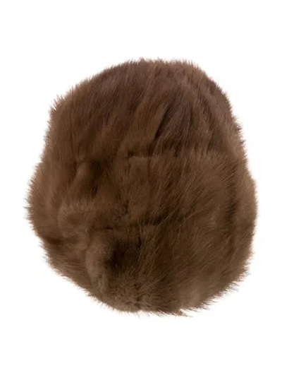 Pre-owned Schiaparelli Fur Hat In Brown
