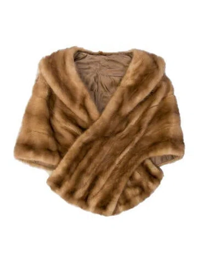 Pre-owned Schiaparelli Fur Vintage Stole In Brown