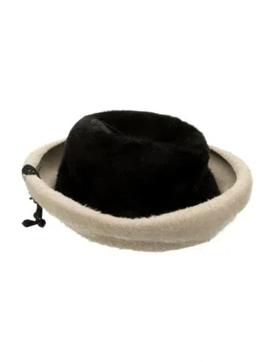 Pre-owned Schiaparelli Fur Wide Brim Hat In Black