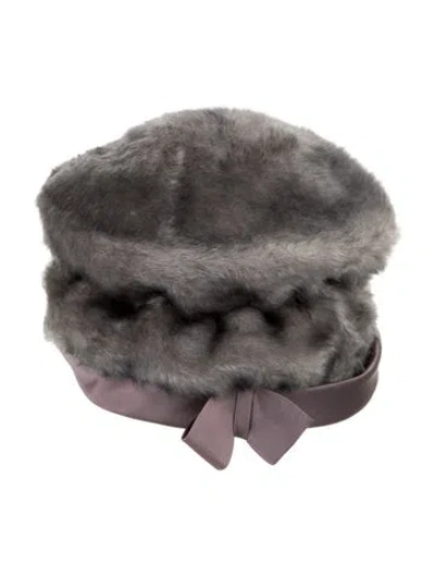 Pre-owned Schiaparelli Grey Synthetic Fur  Trapper Hat In Gray