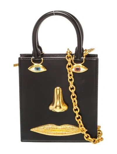 Pre-owned Schiaparelli Leather Anatomy Jewelry Mini In Black