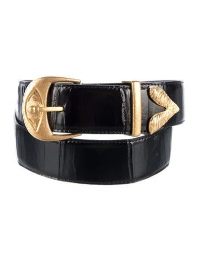 Pre-owned Schiaparelli Leather Belt In Black