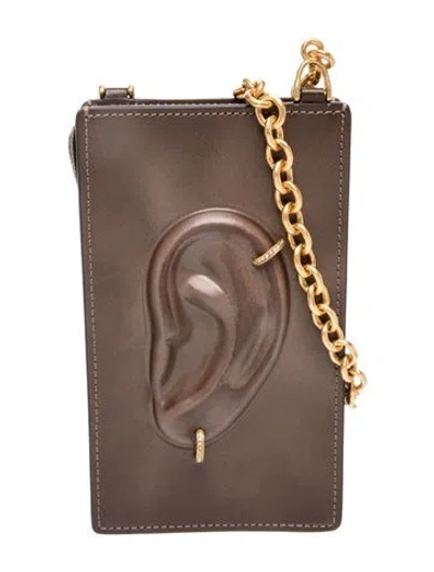 Pre-owned Schiaparelli Leather Bucket Bag In Brown