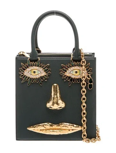 Pre-owned Schiaparelli Leather Face In Green