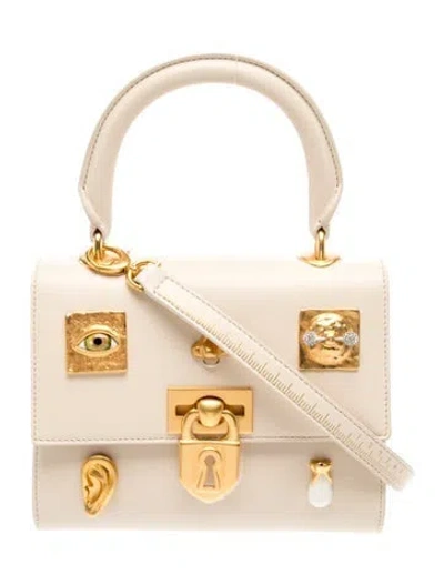 Pre-owned Schiaparelli Leather Secret Bijoux Mini W/ Tags In Neutral