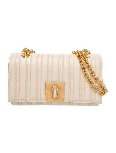 Pre-owned Schiaparelli Leather Shoulder Bag In Neutral