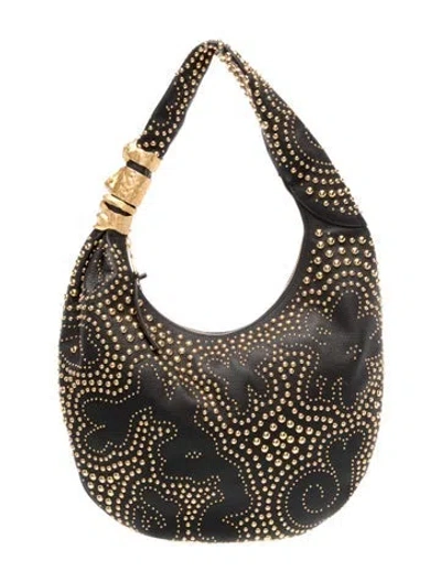Pre-owned Schiaparelli Leather Souffle In Black
