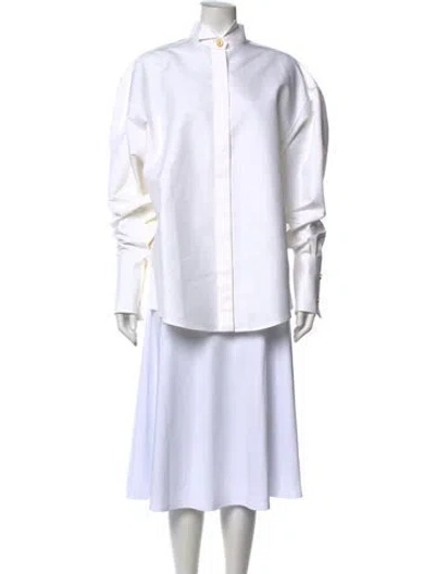 Pre-owned Schiaparelli Long Sleeve Blouse In White