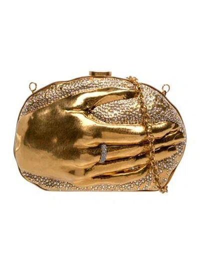 Pre-owned Schiaparelli Metal Hand Minaudiere W/ Tags In Neutral