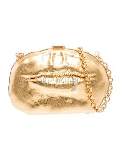 Pre-owned Schiaparelli Metal Minaudière In Gold