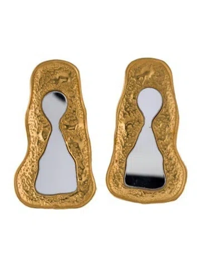 Pre-owned Schiaparelli Mirror Keyhole Drop Earrings In Transparent