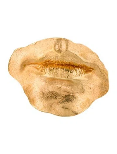 Pre-owned Schiaparelli Mouth Brooch Pin In Multi