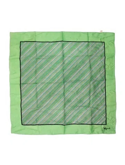 Pre-owned Schiaparelli Nylon Striped Scarf In Green