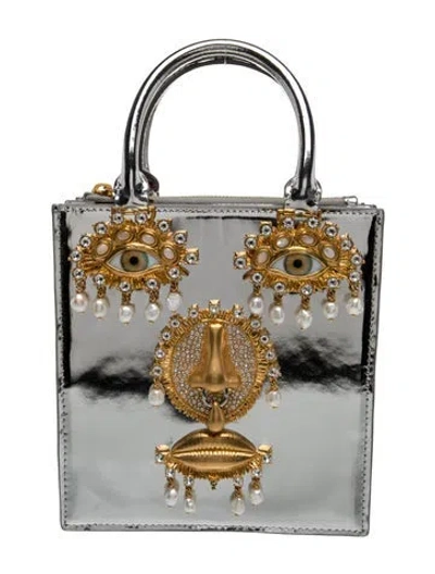 Pre-owned Schiaparelli Patent Leather Anatomy 2023 In Silver