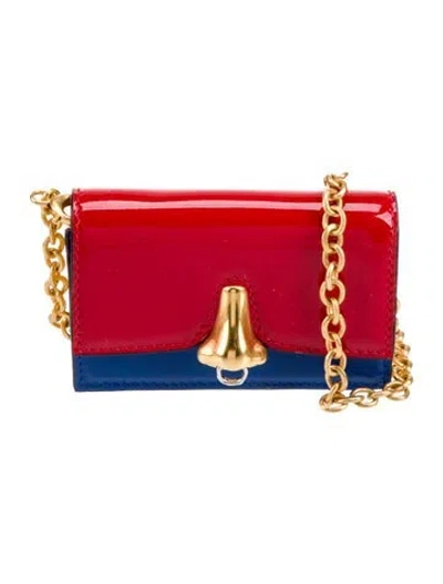Pre-owned Schiaparelli Patent Leather Micro In Red