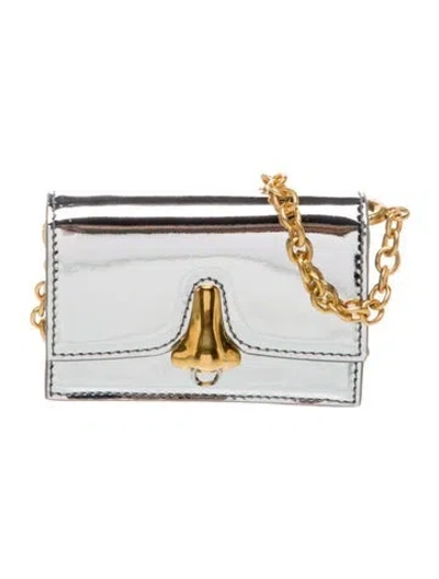 Pre-owned Schiaparelli Patent Leather Shoulder Bag In Silver