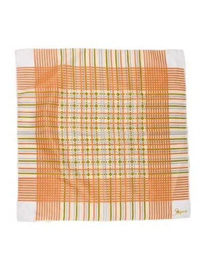 Pre-owned Schiaparelli Plaid Print Scarf In Neutral