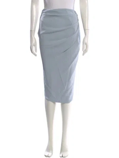 Pre-owned Schiaparelli Pleated Accents Midi Length Skirt In Blue