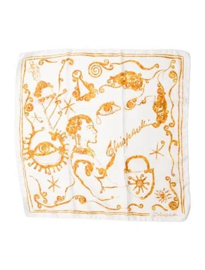 Pre-owned Schiaparelli Printed Scarf In Neutral