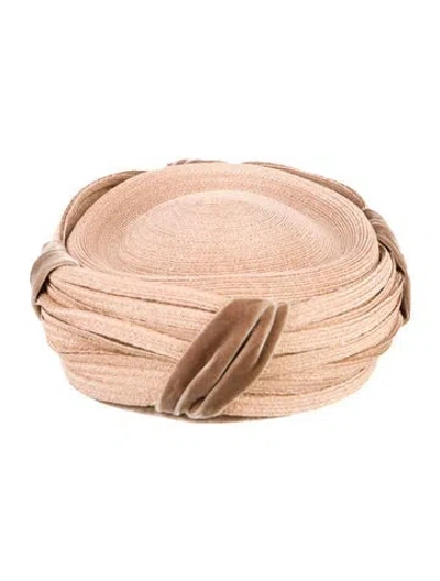 Pre-owned Schiaparelli Raffia Hat In Neutral