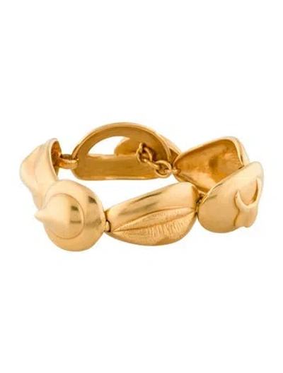 Pre-owned Schiaparelli Resin Anatomy Link Bracelet, 6.75" In Multi
