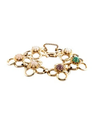 Pre-owned Schiaparelli Resin Station Flower Bracelet, 6.5" In Multi