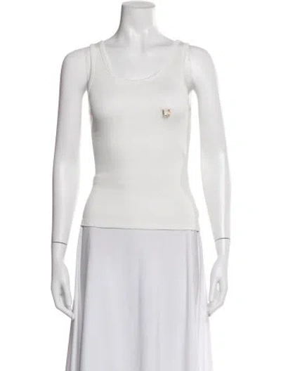 Pre-owned Schiaparelli Scoop Neck Sleeveless Top In White