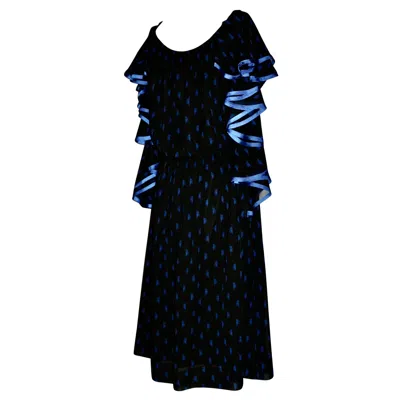 Pre-owned Schiaparelli Serge Lepage Haute Couture Paris Black Cocktail Dress