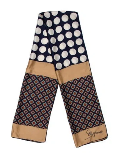 Pre-owned Schiaparelli Silk Floral Print Scarf In Multi