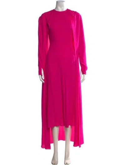 Pre-owned Schiaparelli Silk Midi Length Dress In Pink