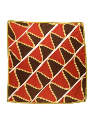 Pre-owned Schiaparelli Silk Patterned Scarf In Red